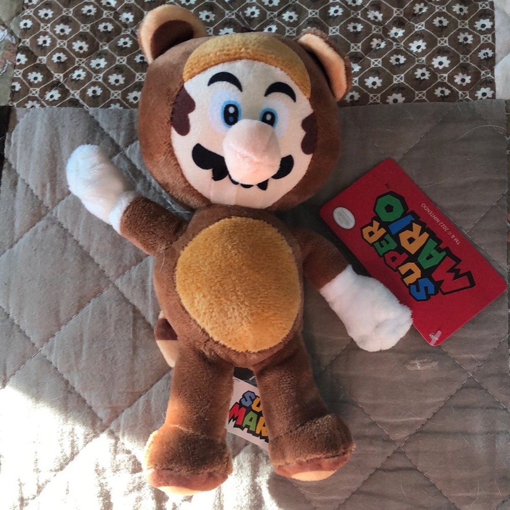Super Mario racoon plushie